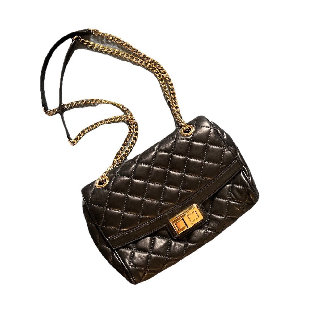 Michael Kors‎ Sloan Medium Black Quilted Leather Shoulder Bag ORIGINAL